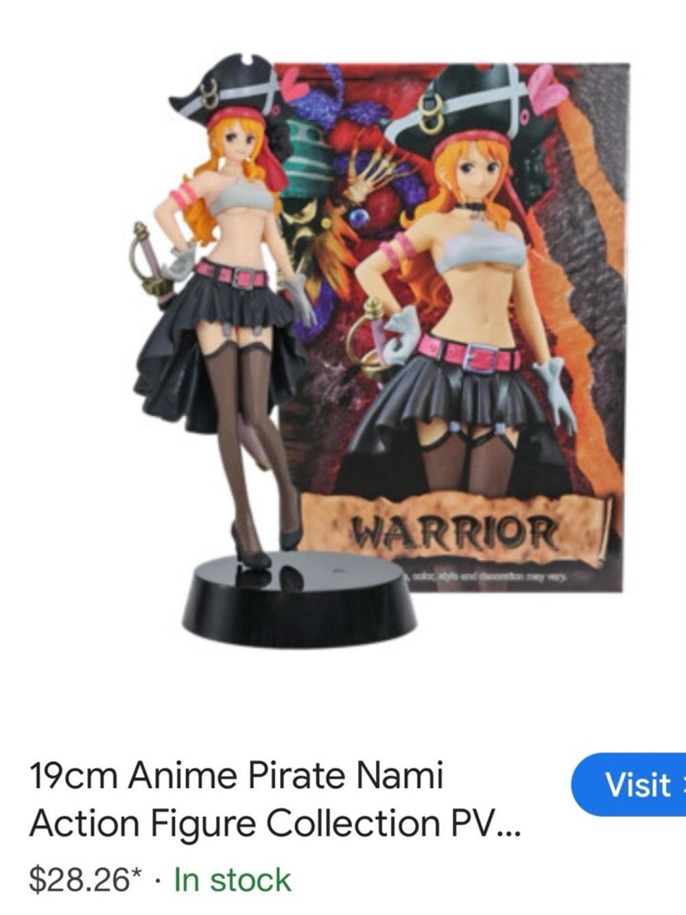 #1748**Anime Nami Pirate Warrior Figure - Pink & Black Outfit - Picture 5 of 11